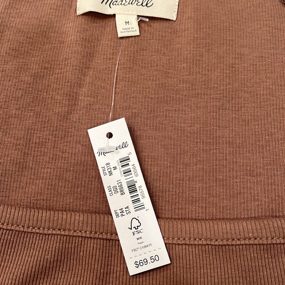 Madewell Camel Bodycon Midi Dres/NWT/M - Picture 7 of 10